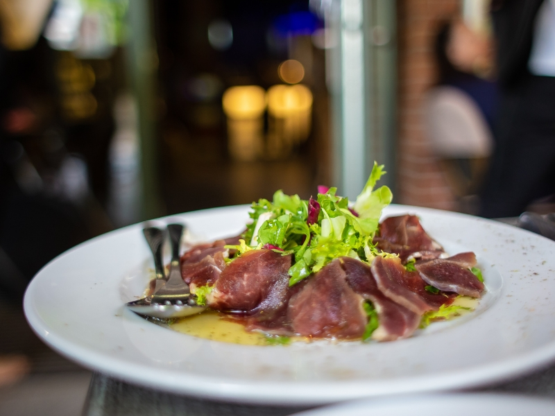 Prepared meat for restaurant menus